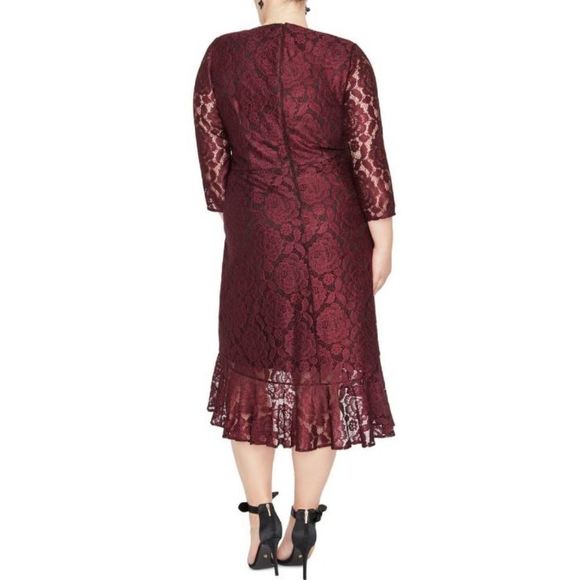 RACHEL Rachel Roy Parker Lace A-Line Scalloped Hem Ruffle Cocktail Dress - Picture 2 of 6